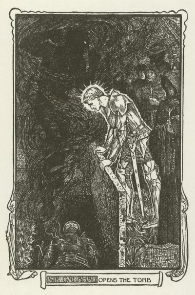 Sir Galahad opens the Tomb by Henry Justice Ford